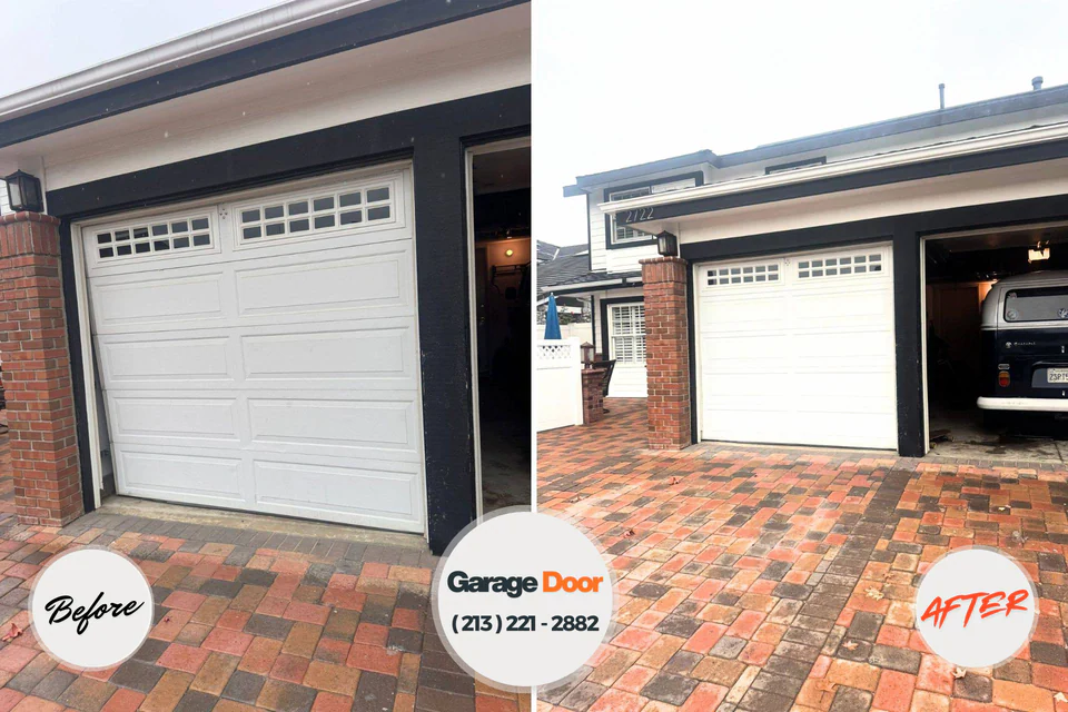 Before and after: garage door repair Washoe Valley, NV